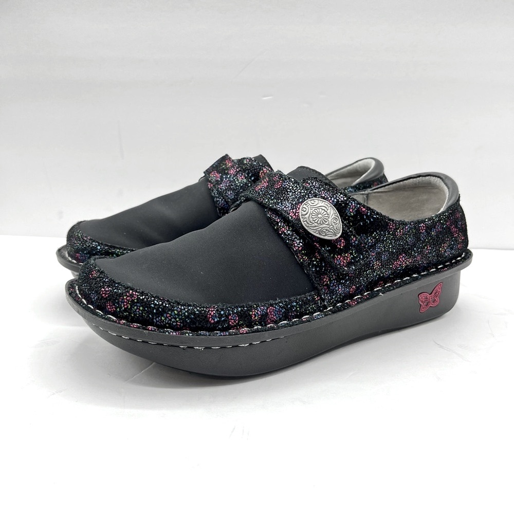 Alegria Women’s Size 8-8.5 (38) Dream Leather Neoprene Dena Floral Shoes Clogs